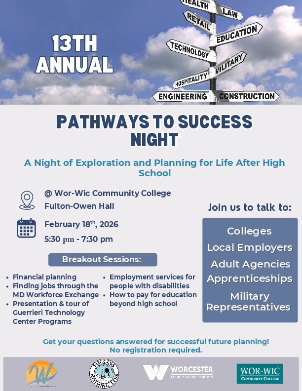 February 18th Pathways to Success Night for high school students