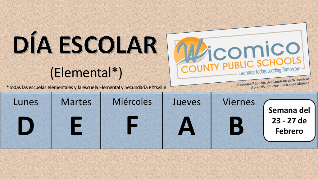 Elementary letter days in Spanish