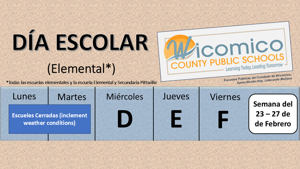 Elementary letter days in Spanish