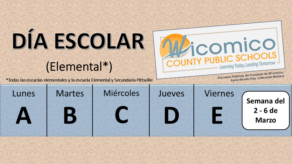 Elementary letter days in Spanish