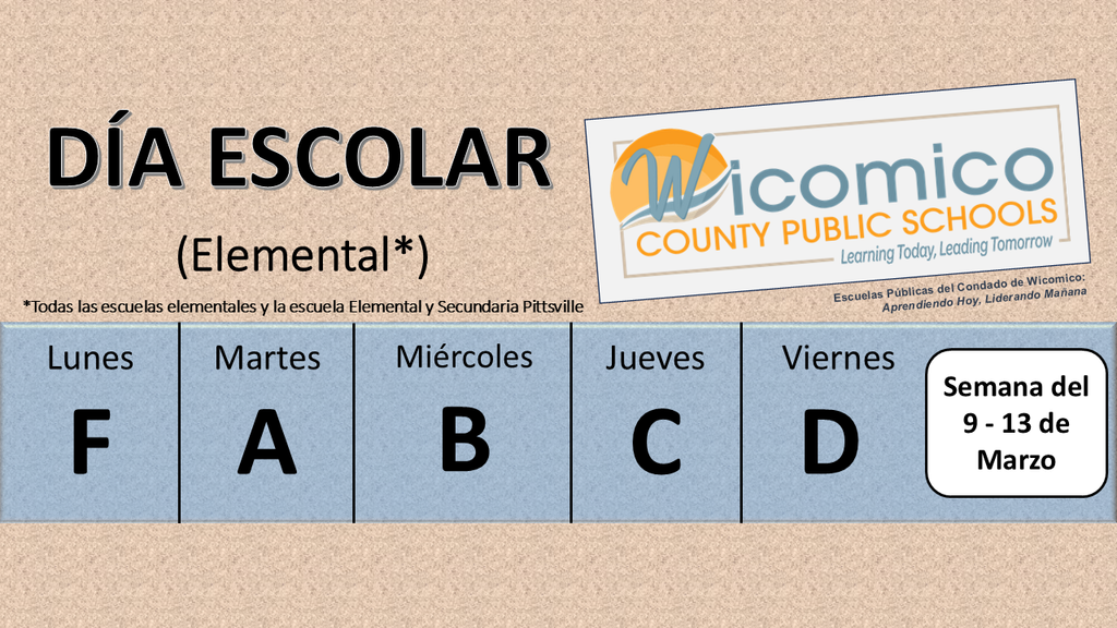 Elementary letter days in Spanish