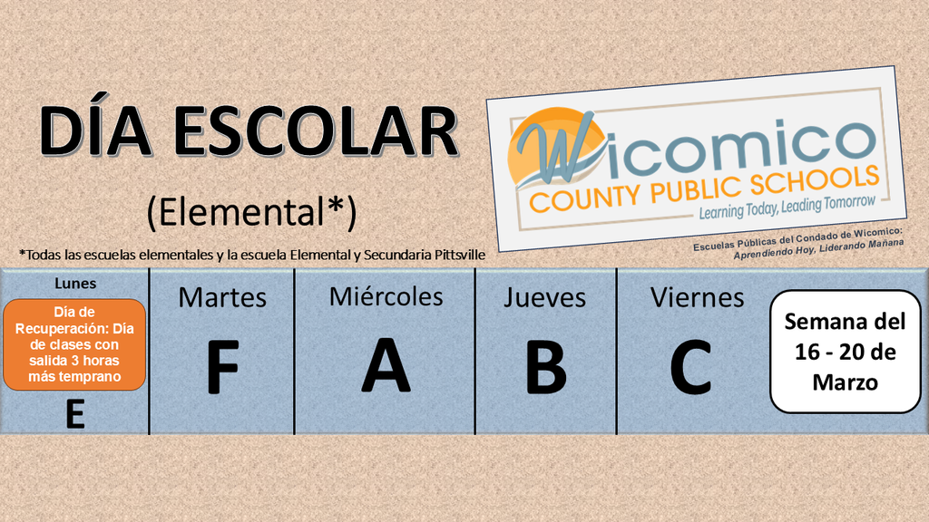 Elementary letter days in Spanish