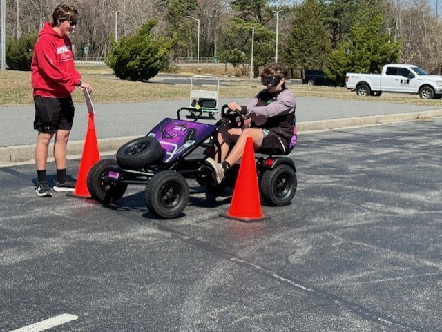 Criminal Justice students driving with drunk goggles on