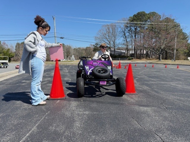Criminal Justice students driving with drunk goggles on