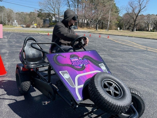 Criminal Justice students driving with drunk goggles on