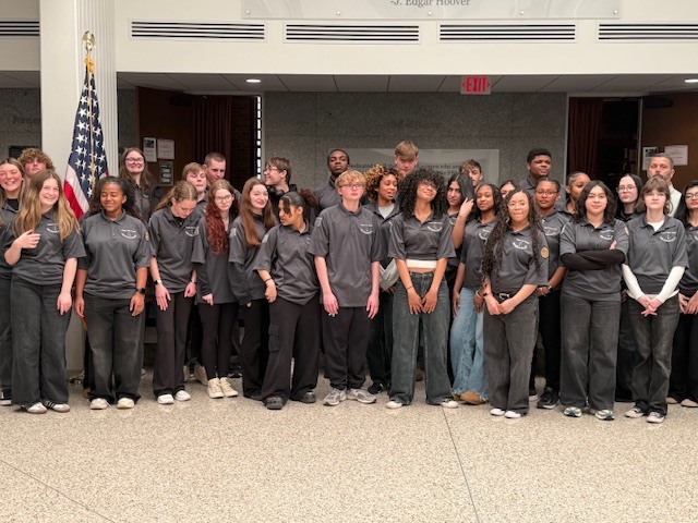 Criminal Justice students outside of FBI