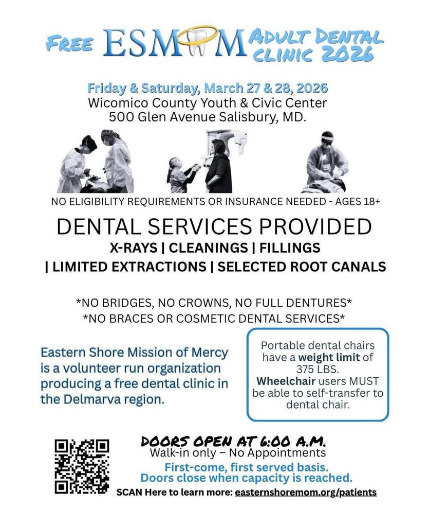 Flyer for free dental service