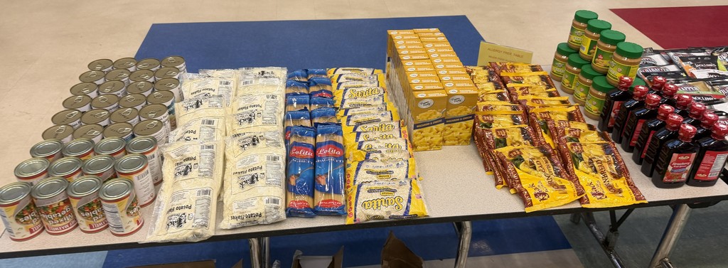 Food distribution for families who attended the Spring PAC meeting.