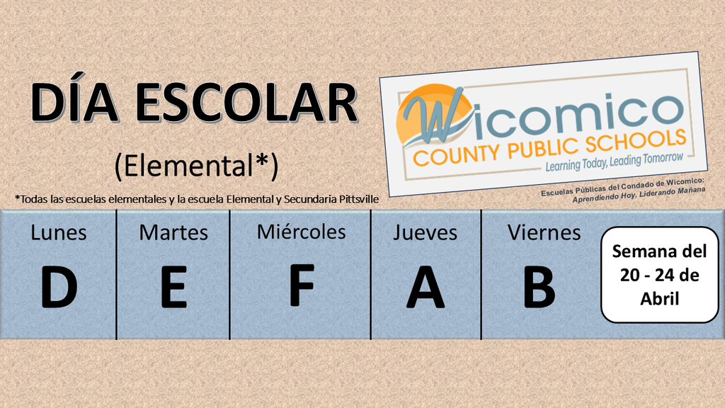 Elementary letter days in Spanish