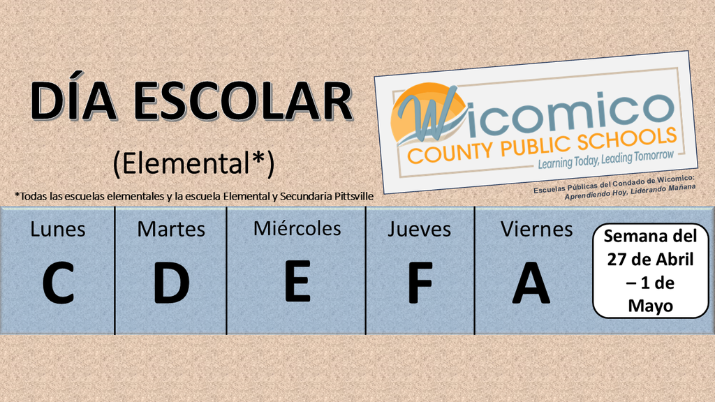 Elementary letter days in Spanish