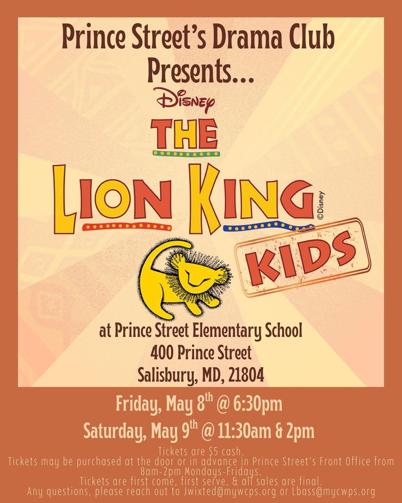 Poster for The Lion King Kids at Prince Street