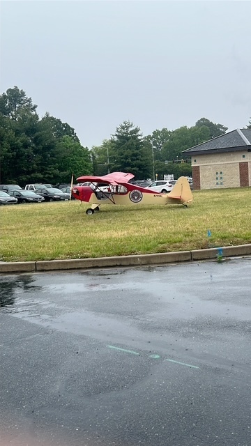 airplane for CTE celebration out in the grass