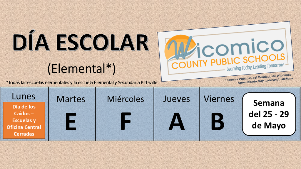 Elementary letter days in Spanish