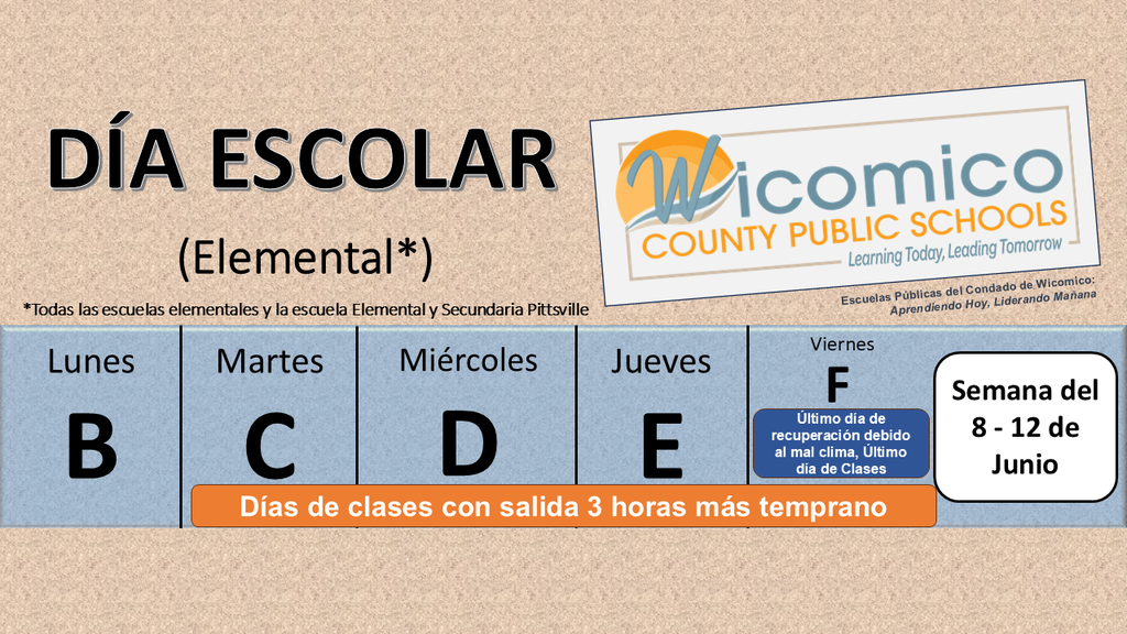 Elementary letter days in Spanish