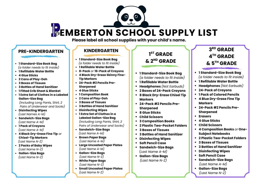 Supply List / Open House
