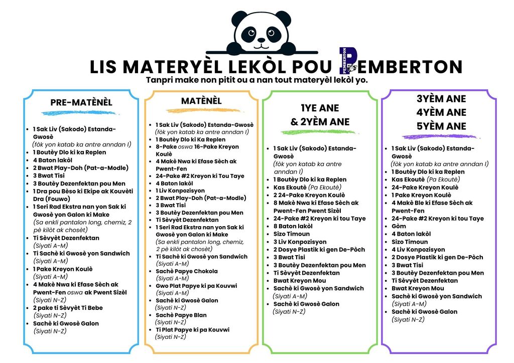 Supply List / Open House