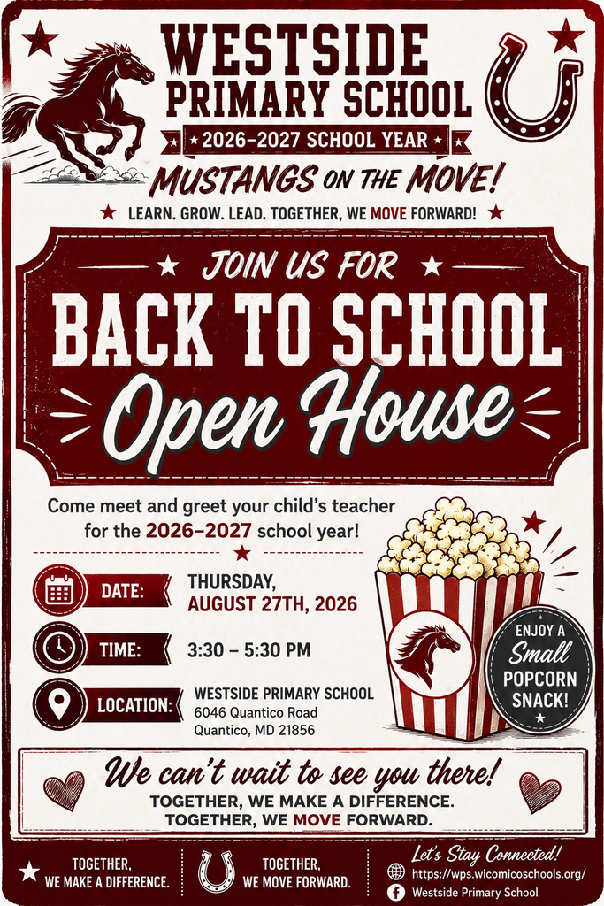 This is a flyer explaining Westside Primary's back to school open house event being held on August 27th, 2026 from 3:30-5:30 pm.