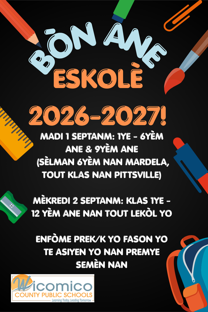 start of school year dates in Haitian Creole