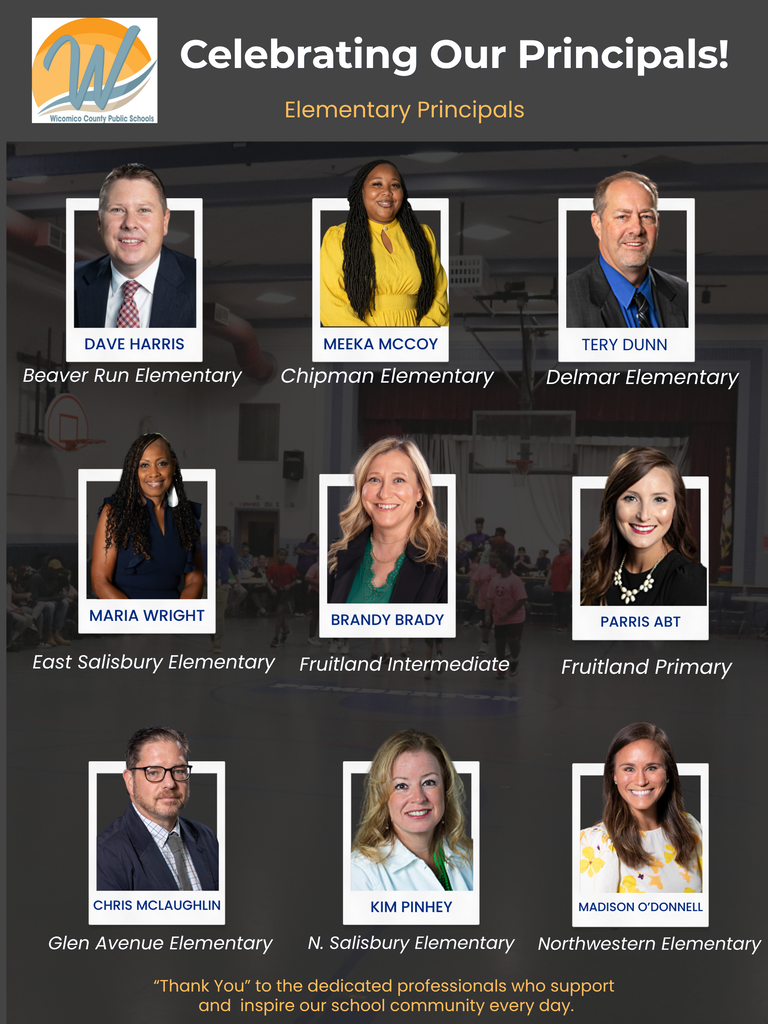 Image of a flyer that showcases our elementary school principals and thanking them during National Principals Month in October