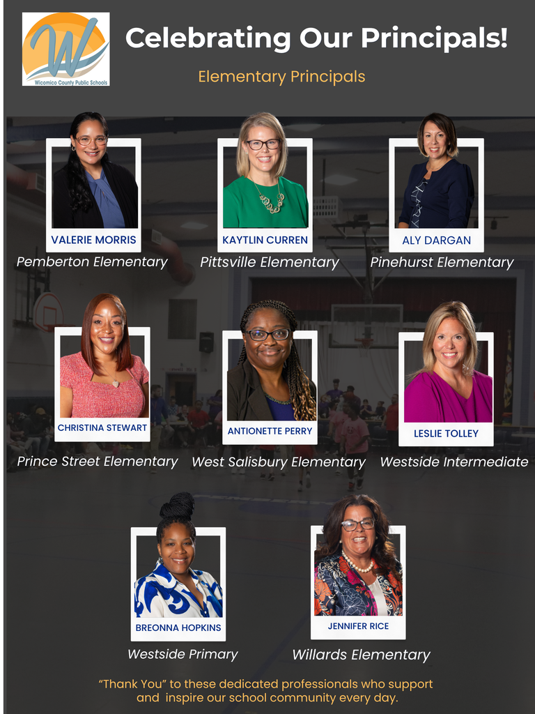 Image of a flyer that showcases our elementary school principals and thanking them during National Principals Month in October