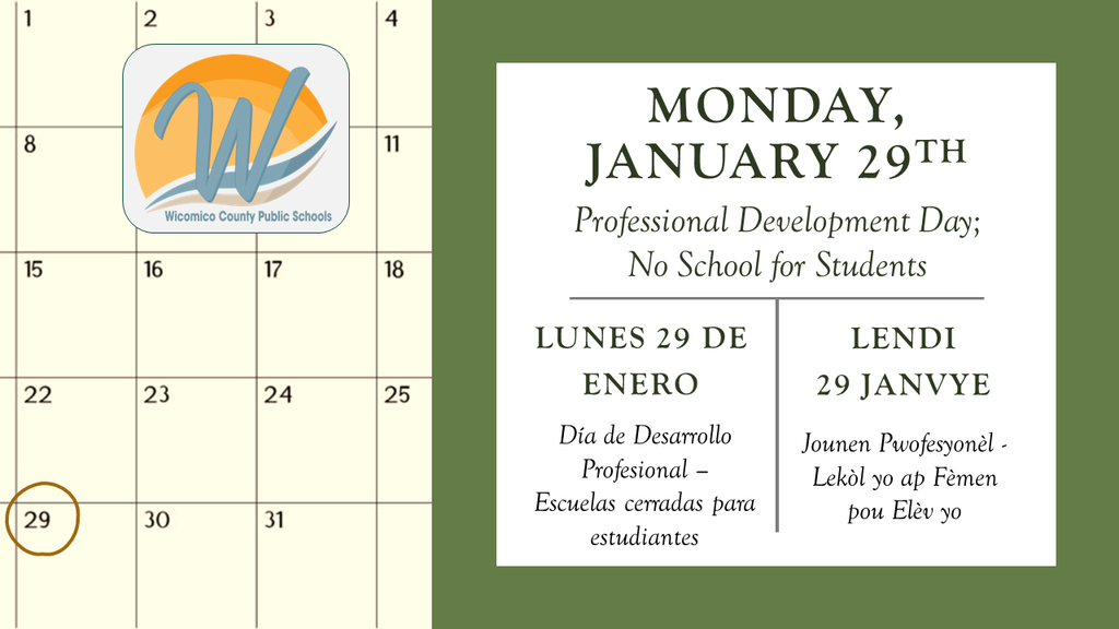 January 29th Professional Day announcement