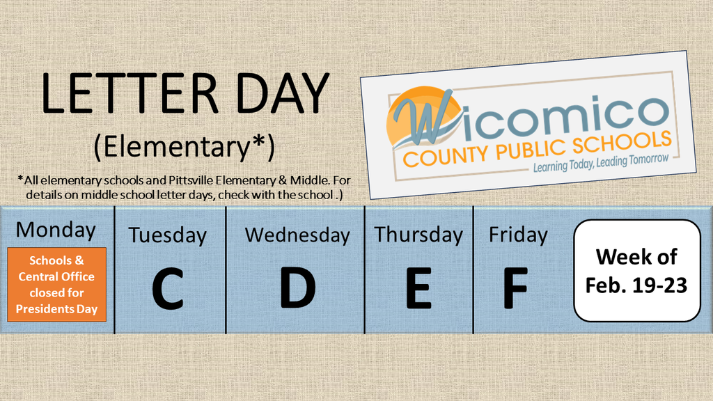 Letter Day for February 19 - 23