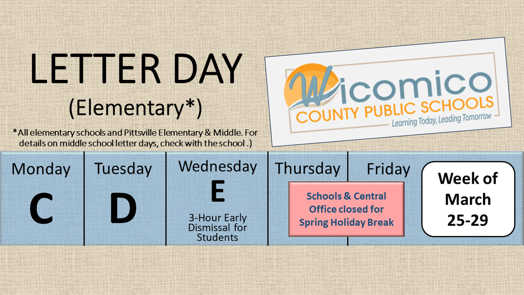 Elementary letter days