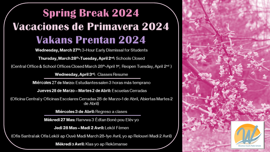 Dates for spring break