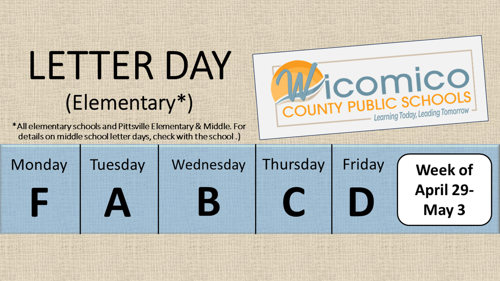 Elementary letter days