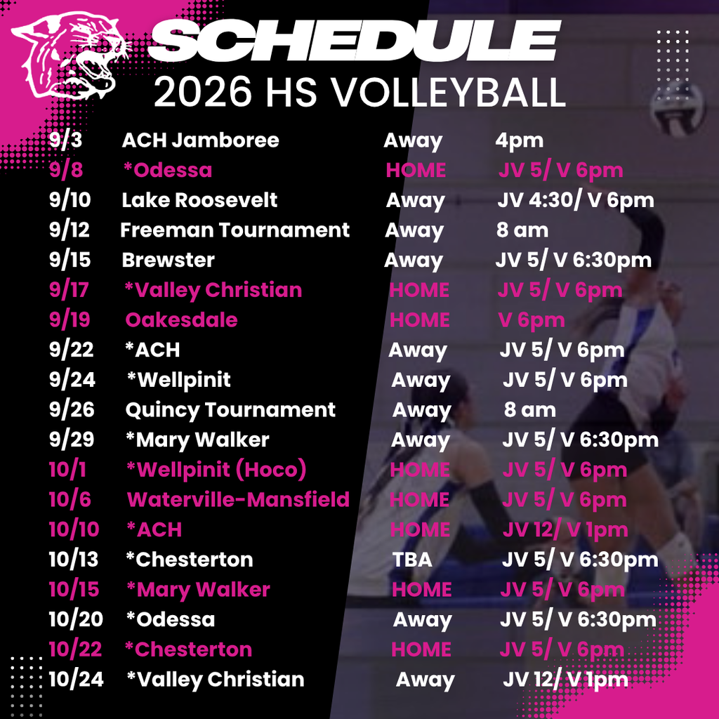 HS Volleyball Schedule 
