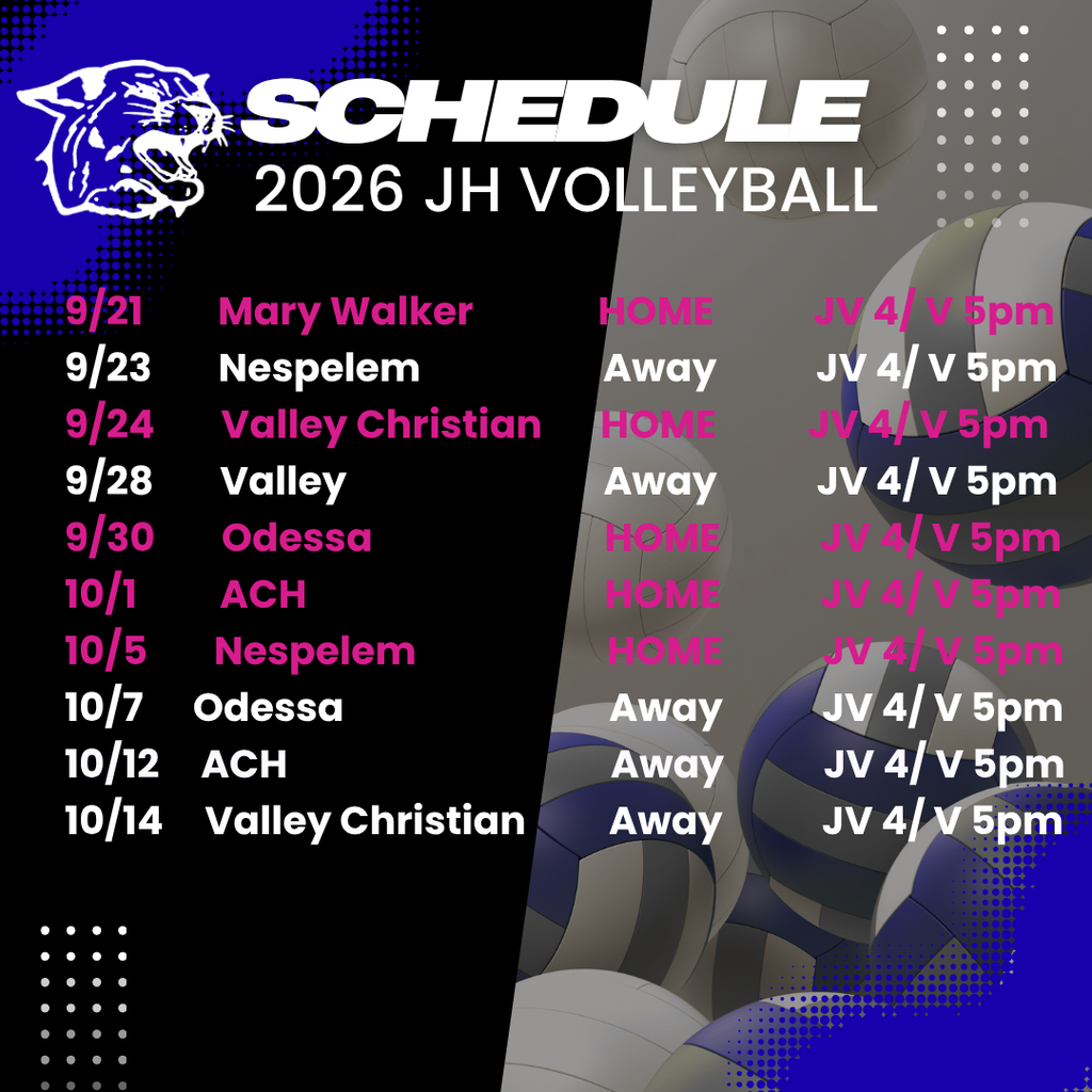 JH Volleyball Schedule 