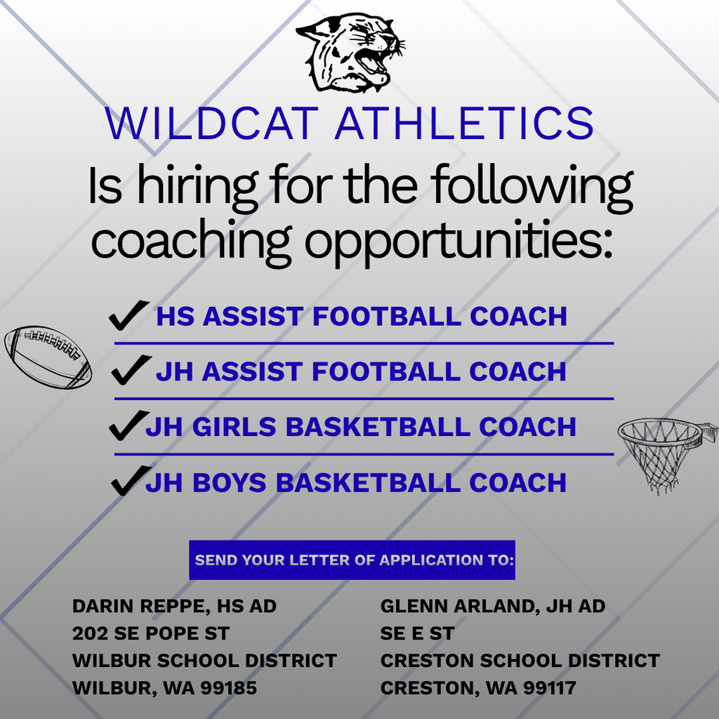 wildcat athletics is hiring for coaches for football and basketball 