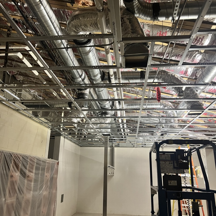 construction in the locker rooms