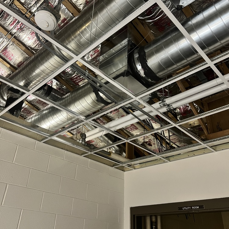 construction in the locker room area 