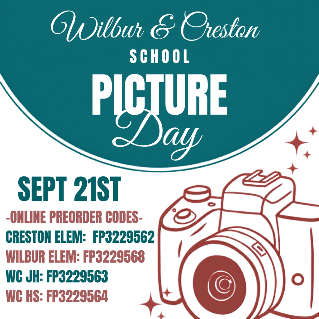 WCSD Picture Day is 9/21