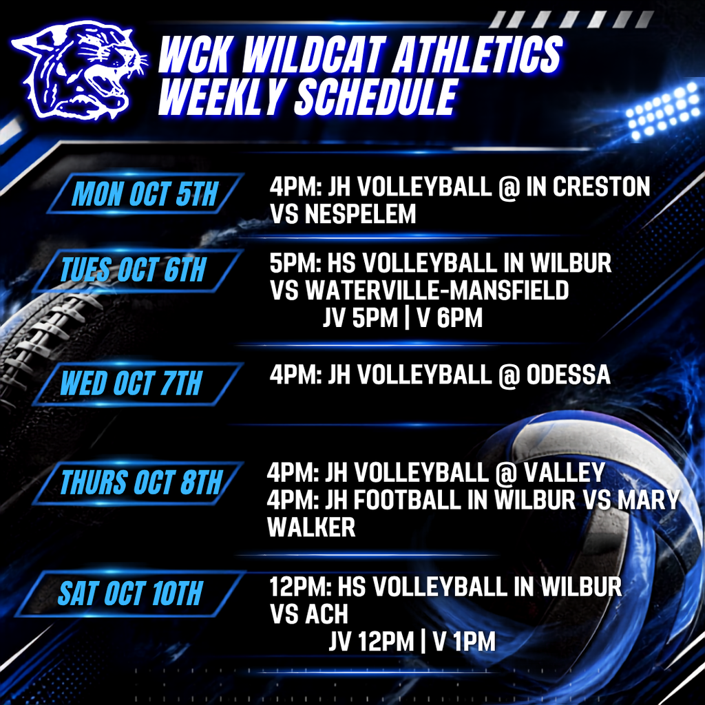 wck athletics weekly schedule 