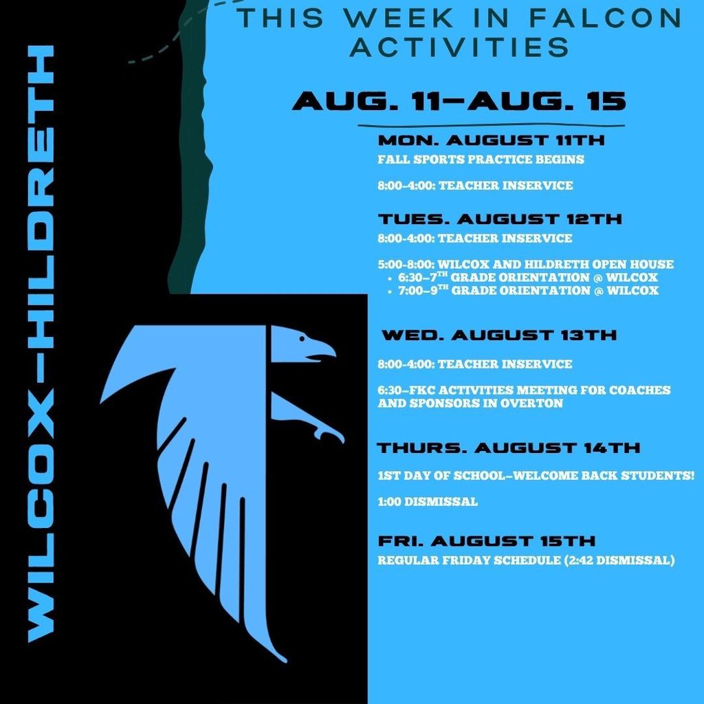 8/11-8/15 Activities