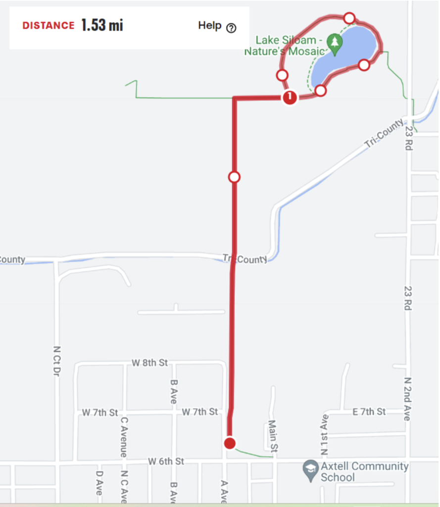 Axtell JH course map