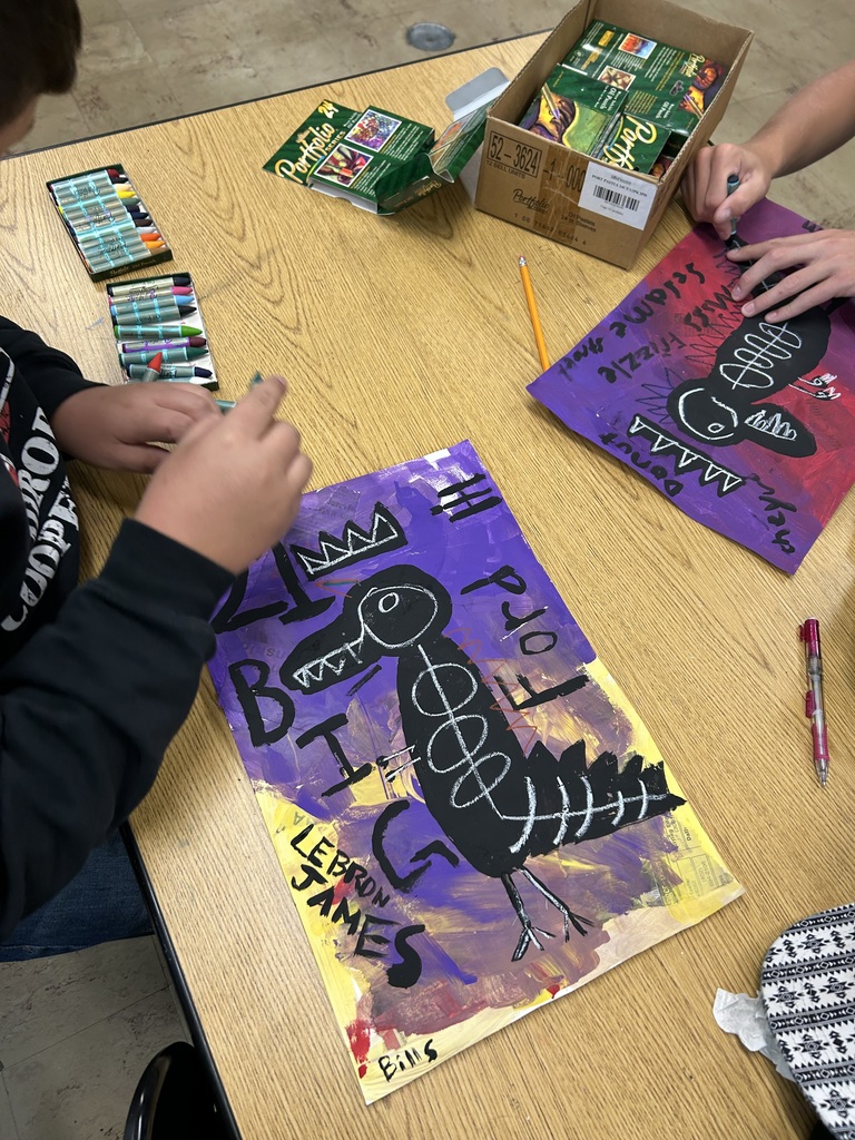 8th grade art students