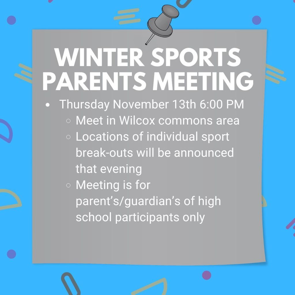 Winter sports parents meeting info