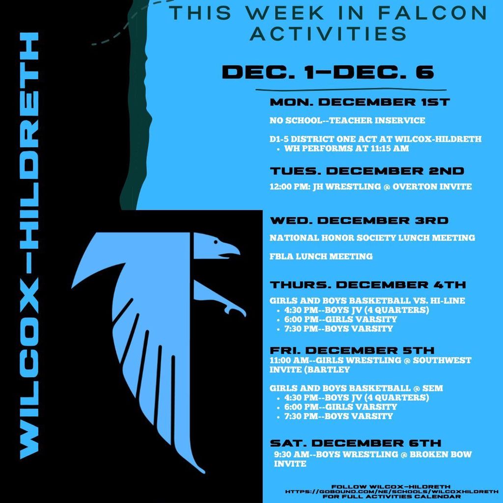 12/1-12/6 Activities