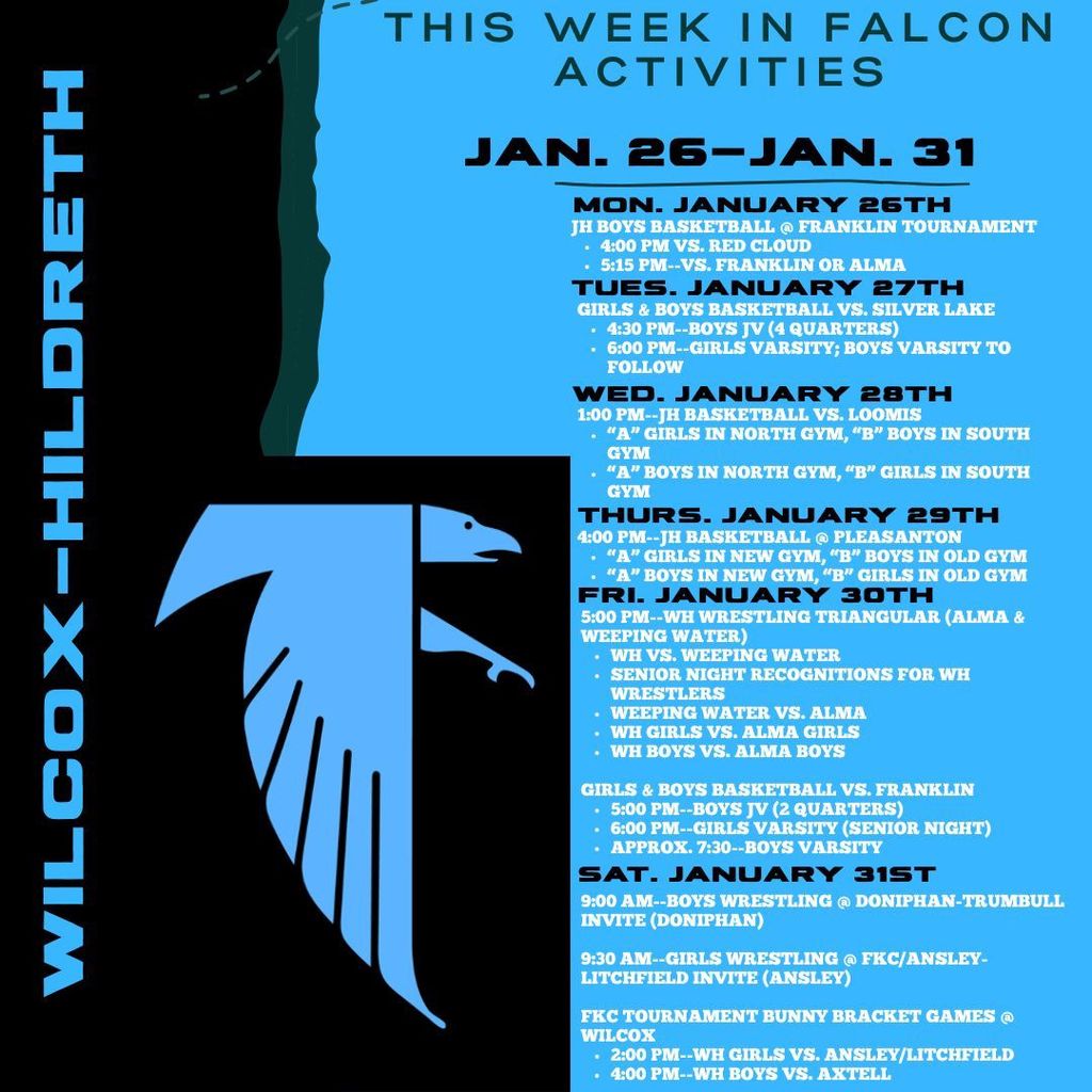 1/26-1/31 Activities