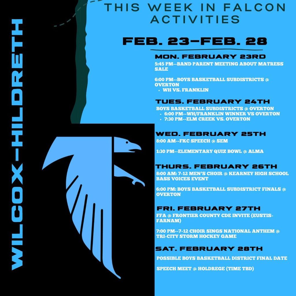 2/23-2/28 Activities