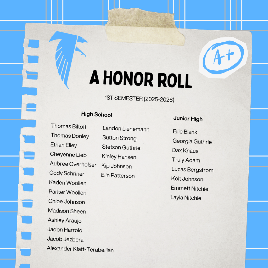 A Honor Roll- 1st Semester