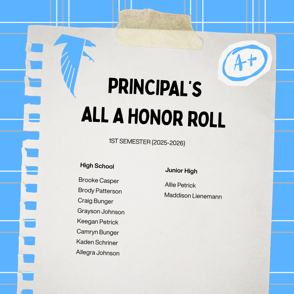Principal's All A Honor Roll- 1st Semester