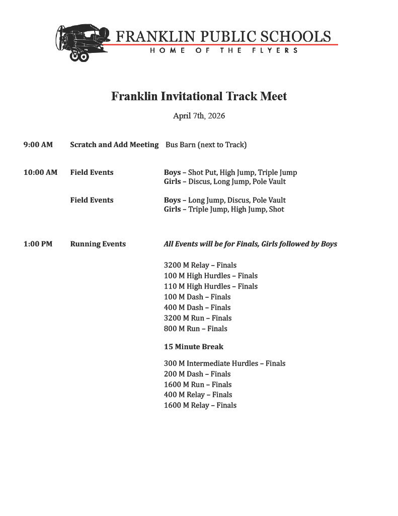 Franklin Invite order of events