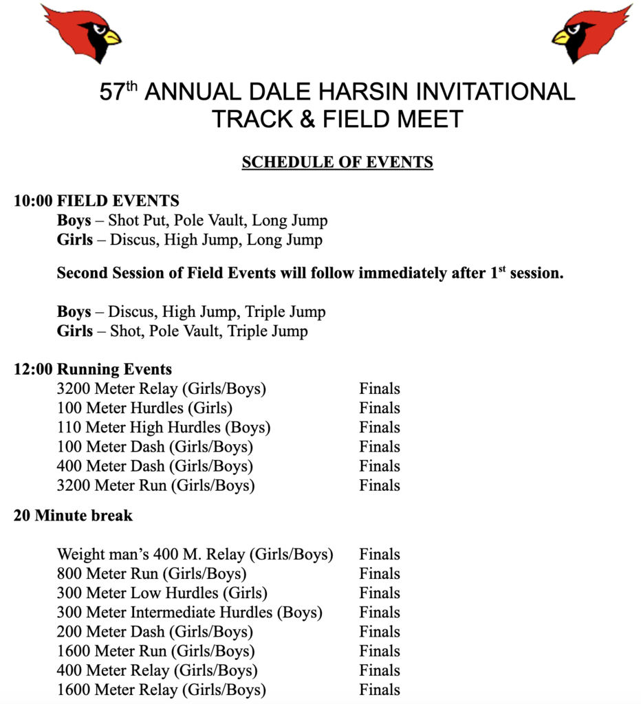 Schedule of Events