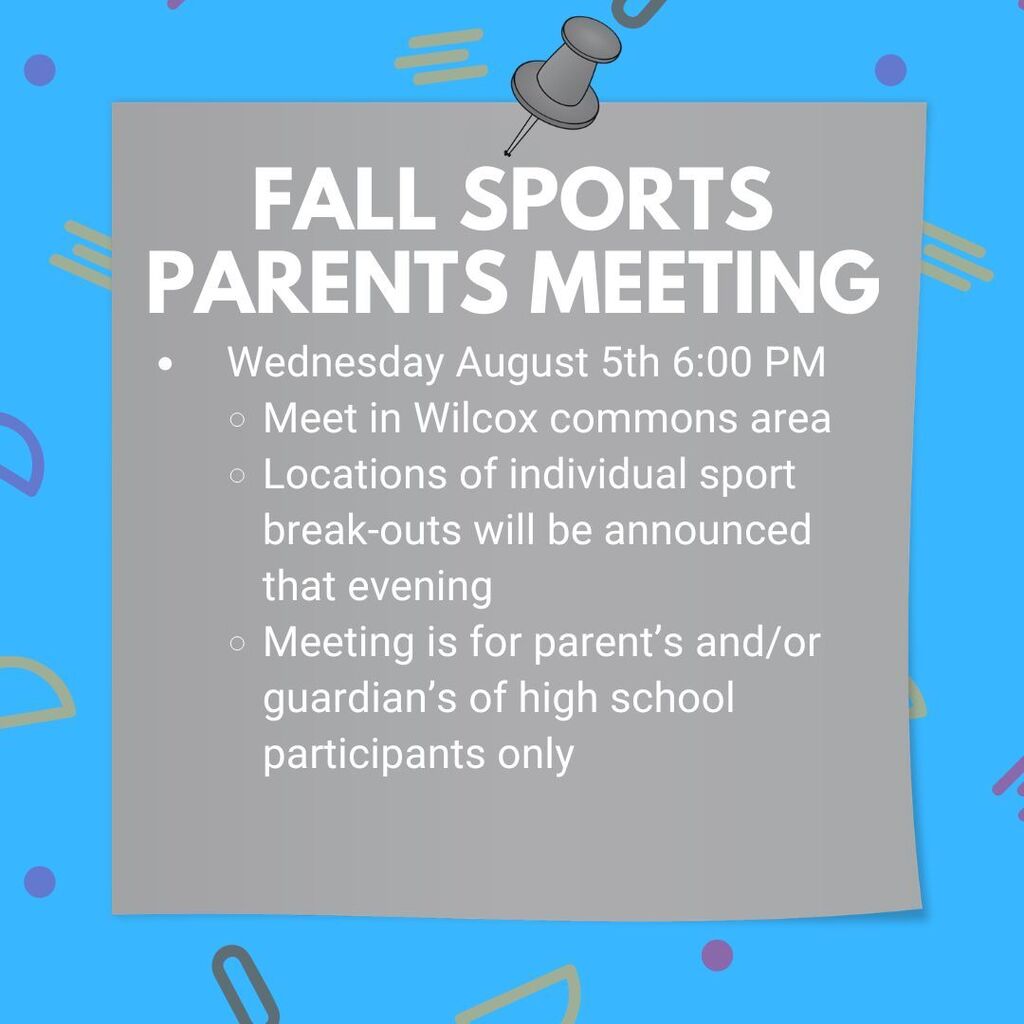 Fall Sports Parents Meeting