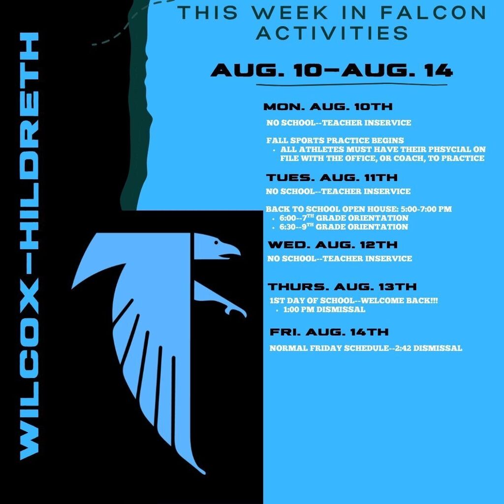 Aug. 10-14 Activities