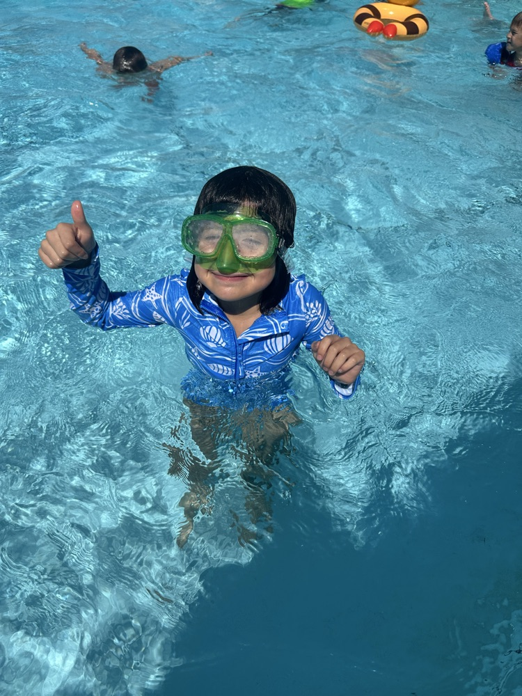 One student in a pool
